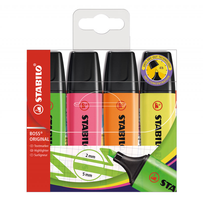 Markeringstusj Stabilo Boss Original (4-pk)