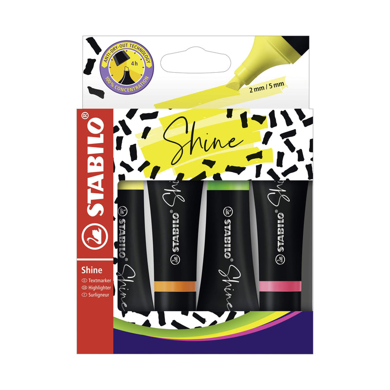 Markeringstusjer Stabilo Shine (4-pk)
